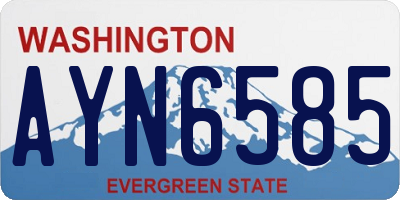 WA license plate AYN6585