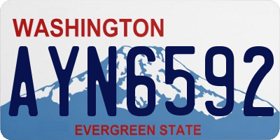 WA license plate AYN6592