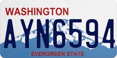 WA license plate AYN6594