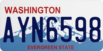WA license plate AYN6598