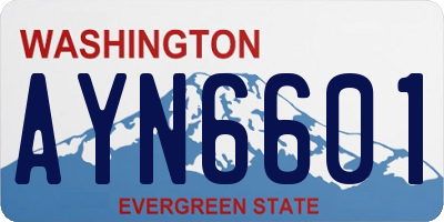 WA license plate AYN6601