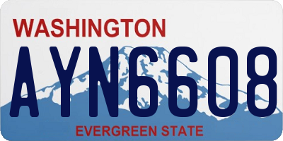 WA license plate AYN6608