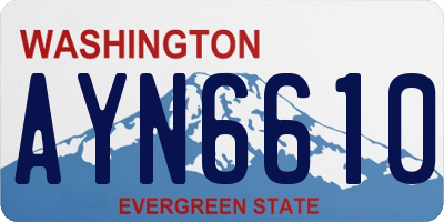 WA license plate AYN6610