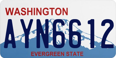 WA license plate AYN6612