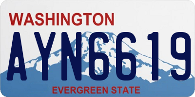 WA license plate AYN6619