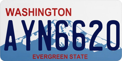 WA license plate AYN6620