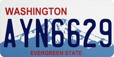 WA license plate AYN6629