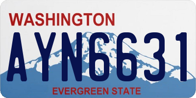 WA license plate AYN6631