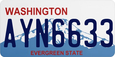 WA license plate AYN6633