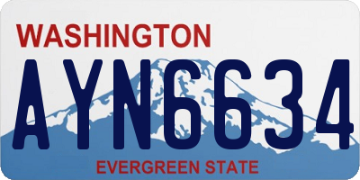 WA license plate AYN6634