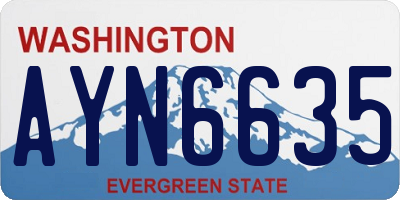 WA license plate AYN6635