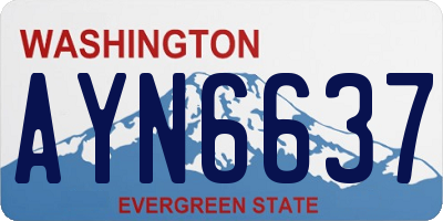 WA license plate AYN6637