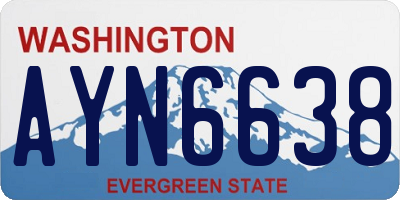 WA license plate AYN6638