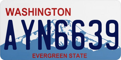 WA license plate AYN6639