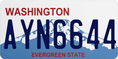 WA license plate AYN6644