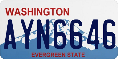 WA license plate AYN6646