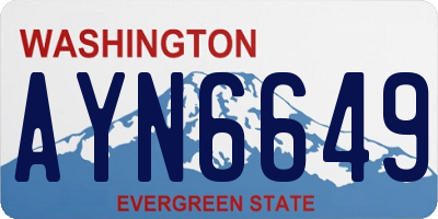 WA license plate AYN6649