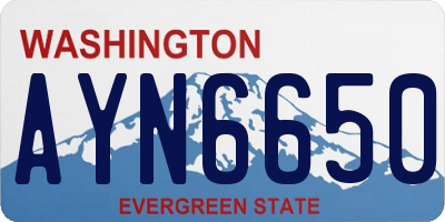 WA license plate AYN6650