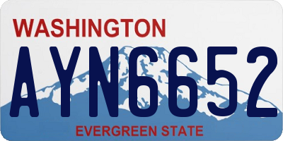 WA license plate AYN6652