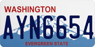 WA license plate AYN6654