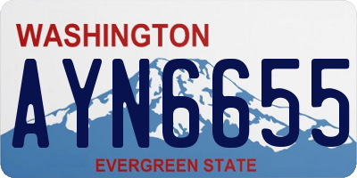WA license plate AYN6655