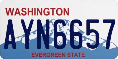 WA license plate AYN6657