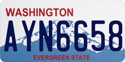 WA license plate AYN6658