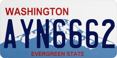 WA license plate AYN6662