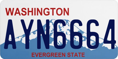 WA license plate AYN6664