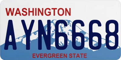 WA license plate AYN6668