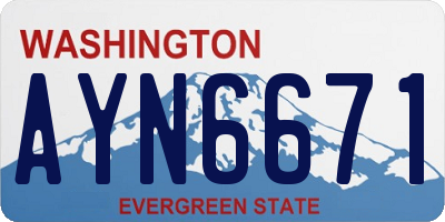 WA license plate AYN6671
