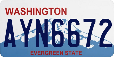 WA license plate AYN6672