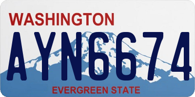 WA license plate AYN6674