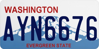 WA license plate AYN6676