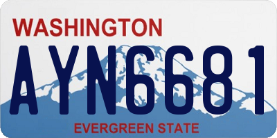 WA license plate AYN6681