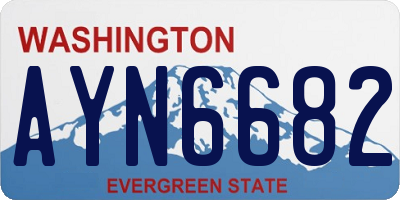 WA license plate AYN6682