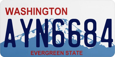 WA license plate AYN6684