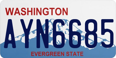 WA license plate AYN6685