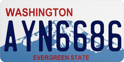 WA license plate AYN6686