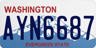 WA license plate AYN6687