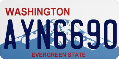WA license plate AYN6690