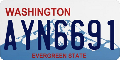 WA license plate AYN6691