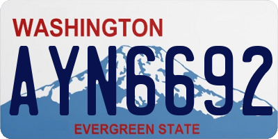 WA license plate AYN6692