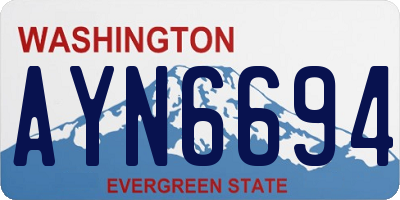 WA license plate AYN6694