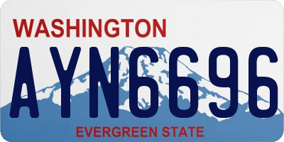 WA license plate AYN6696