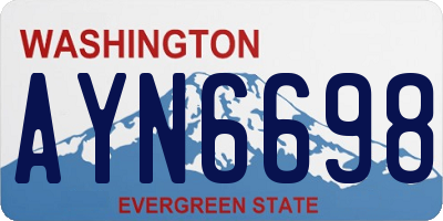 WA license plate AYN6698