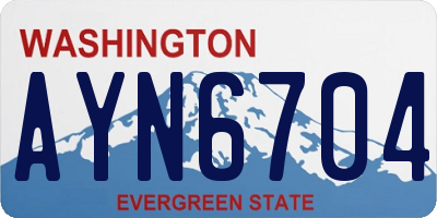 WA license plate AYN6704