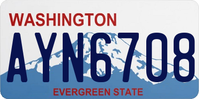 WA license plate AYN6708