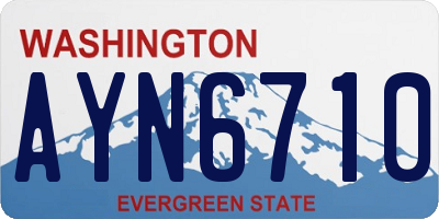 WA license plate AYN6710
