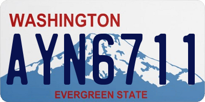 WA license plate AYN6711